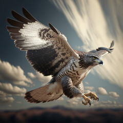 Wall Mural - hawk flying in the sky