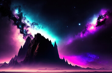 art illustration of the night sky . Generative AI