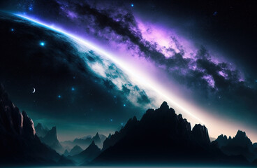 art illustration of the night sky . Generative AI