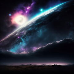 art illustration of the night sky . Generative AI