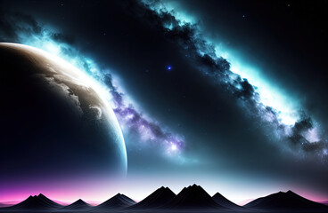 art illustration of the night sky . Generative AI