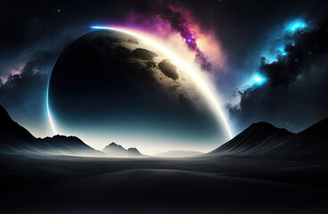 art illustration of the night sky . Generative AI