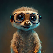 Cute Meerkat With Glasses On.