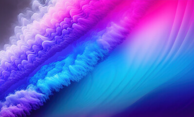 Wall Mural - Abstract blue purple neon wavy background . Generative AI