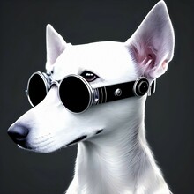 Steampunk Whippet With Black Goggles