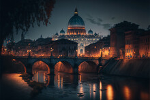 Rome Nighttime Cityscape