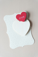 Wall Mural - red heart shaped tag with handwritten word 