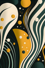 Wall Mural - Abstract illustration of organic pattern, minimalist forms and muted colors. Avant garde and art nouveau influence. Generative AI.