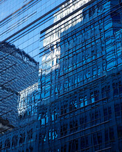 Reflection Of Office Buildings In Office Building Windows, Manahttan, NYC.