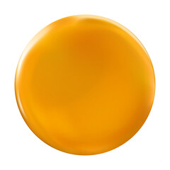 Wall Mural - Realistic round orange plate isolated. Circle frame. Metal painted or plastic mockup. png