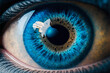 Dilated blue eye. Generative AI.