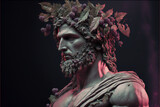 Fototapeta Do akwarium - Dionysus, god of wine, parties, fruits, from the mythology of Ancient Greece. Generative AI.