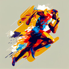 Wall Mural - Runner, man running, speed