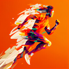 Wall Mural - Runner, athlete running, speed