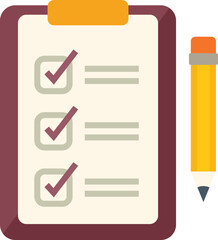 Poster - to do list icon flat vector. exam test. paper check isolated