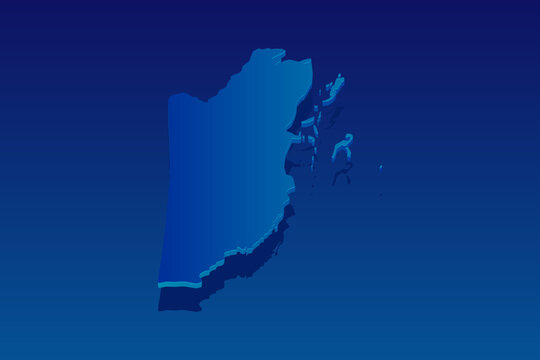 map of Belize on blue background. Vector modern isometric concept greeting Card illustration eps 10.