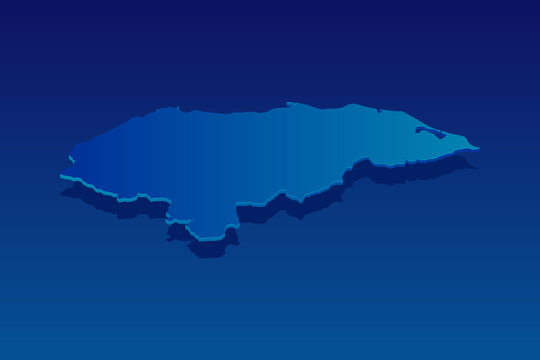 map of Honduras on blue background. Vector modern isometric concept greeting Card illustration eps 10.
