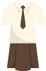 Wall Mural - Female uniform icon flat vector. Suit dress. Student boy isolated