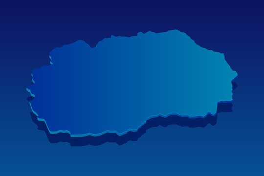 map of Macedonia on blue background. Vector modern isometric concept greeting Card illustration eps 10.