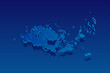 © Whatever - map of Aland Islands on blue background. Vector modern isometric concept greeting Card illustration eps 10.