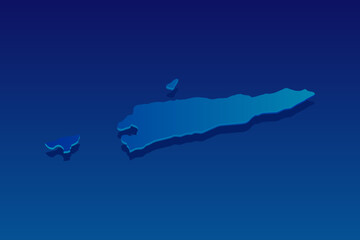 Canvas Print - map of East Timor on blue background. Vector modern isometric concept greeting Card illustration eps 10.