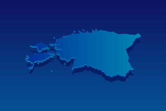 Vector modern isometric concept greeting Card map of Estonia on blue background illustration eps 10.