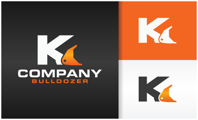 Wall Mural - excavator logo letter K