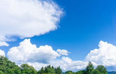 Sticker - 青空と雲の背景素材