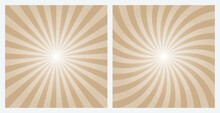 Light Brown Sunburst Pattern Background. Medium Sea Green Rays Background. Tan Brown Sunbeam Backdrop As Design Element. Vector Illustrations.