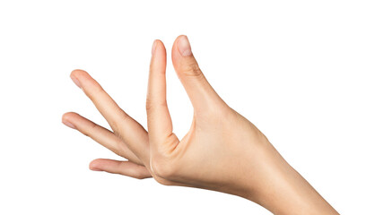 Wall Mural - hand pointing at screen on background. png format file.