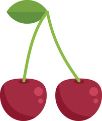 Sticker - Eco cherry icon flat vector. Farmer person. Food vegetable isolated