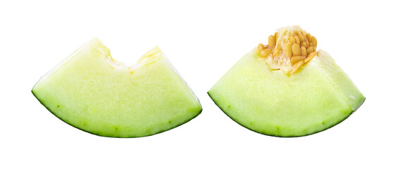 slice cantaloupe melon on transparent png