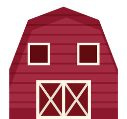 Sticker - Farm barn icon flat vector. Eco farming. Garden village isolated