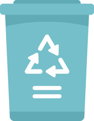 Wall Mural - Recycle container icon flat vector. Eco bottle. Biodegradable plastic isolated