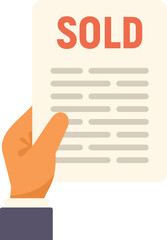 Sticker - Agent sold contract icon flat vector. Service support. Call center isolated