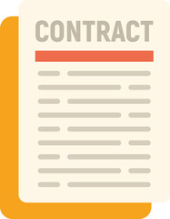 Poster - Seller contract icon flat vector. Agent service. Call support isolated