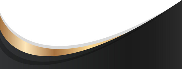 black curved gradient gold border header and footer