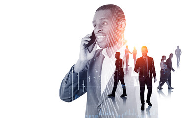 Wall Mural - Group of business people work together having firm conference me
