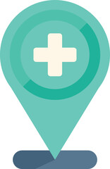 Sticker - Physical therapist location icon flat vector. Doctor therapy. Rehab patient isolated