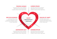 Infographic Template With Heart Divided On Six Elements