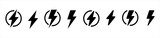 Fototapeta  - flash lightning bolt icon. Electric power symbol. Power energy sign, vector illustration