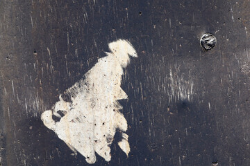 Poster - close-up detail of old black and white concrete wall 