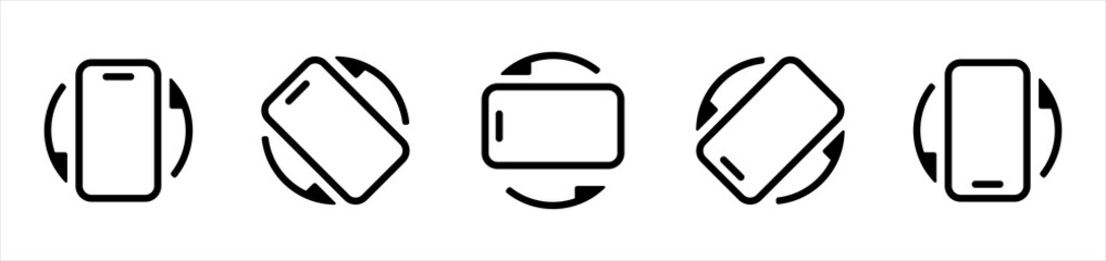 Poster - Phone Rotation icons set. Rotate Mobile phone symbol. Device rotation signs vector illustration.