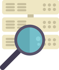 Poster - Server database icon flat vector. Crm data. Client human isolated
