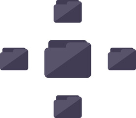Poster - Folder database icon flat vector. Customer data. Client software isolated