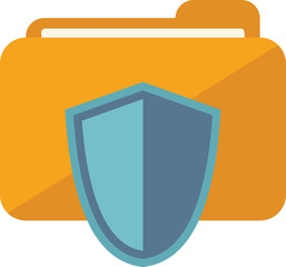 Poster - Secured database icon flat vector. Platform system. Client marketing isolated