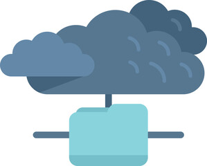 Poster - Database cloud icon flat vector. Platform system. Client access isolated