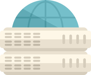 Poster - Global database icon flat vector. System marketing. Consumer access isolated