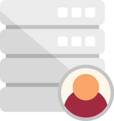 Poster - Server data icon flat vector. Software platform. Human marketing isolated