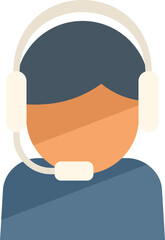 Poster - Call center customer icon flat vector. Platform system. Consumer access isolated